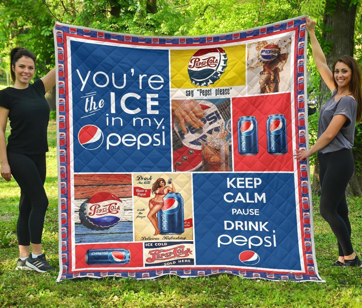 Pepsi Quilt Blanket Funny Gift For Soft Drink Lover