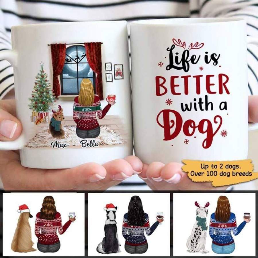 Christmas Life Is Better With A Dog In House Personalized Mug