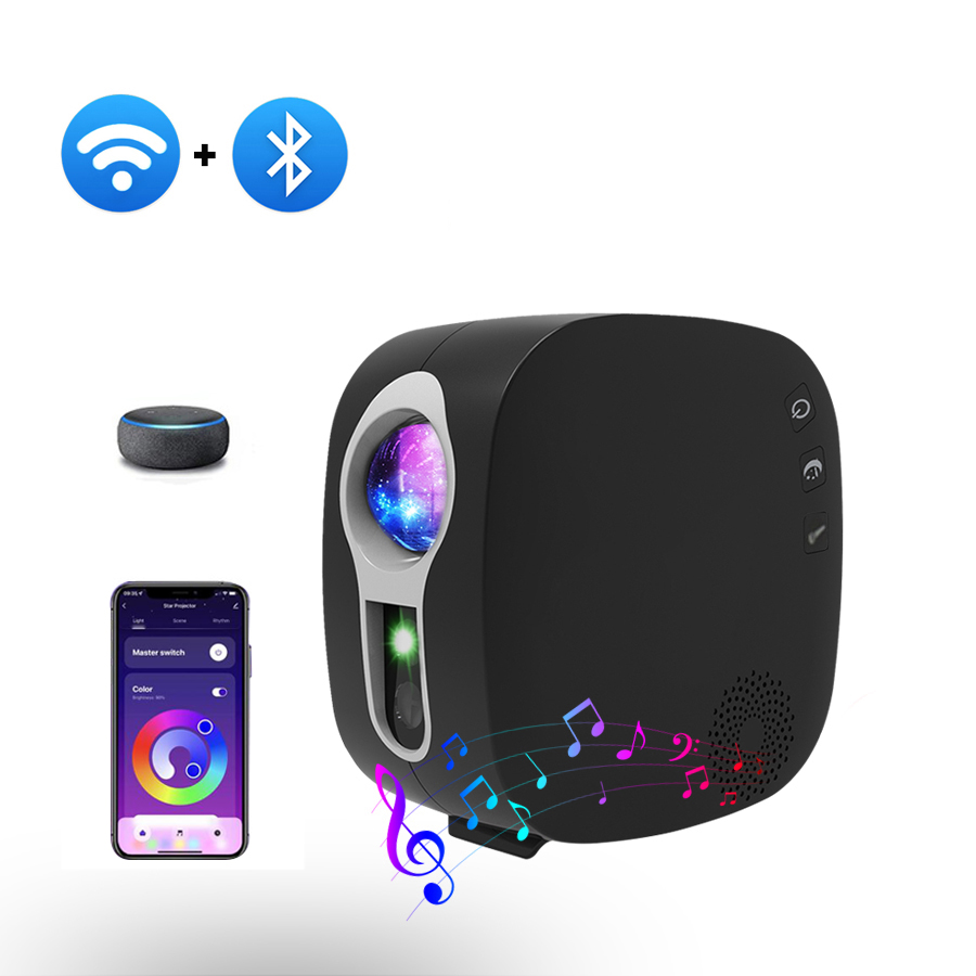 APP Control WiFi Galaxy Star Projector Night Light Bluetooth Starry Sky Projector Light Aurora Atmospher Bedroom Beside Lamp alx