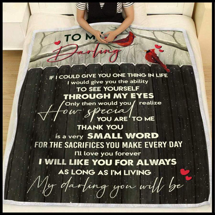 Cardinal Blanket Gift For   Darling Thank For Your Sacrifices You Make Everyday