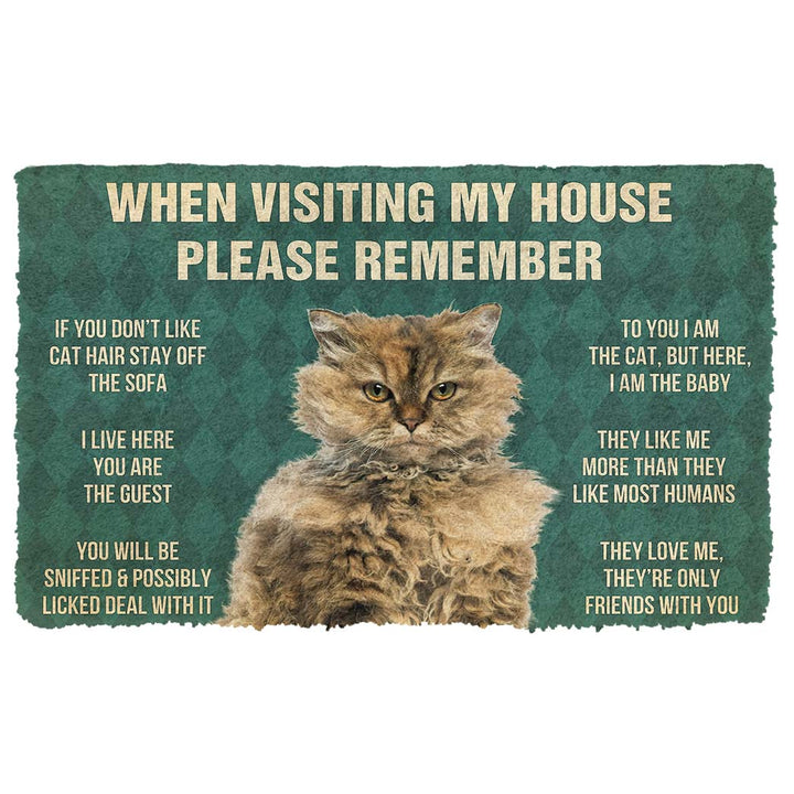 Waybackapparel Please Remember Selkirk Rex Cat House Rules Custom 3D Doormat