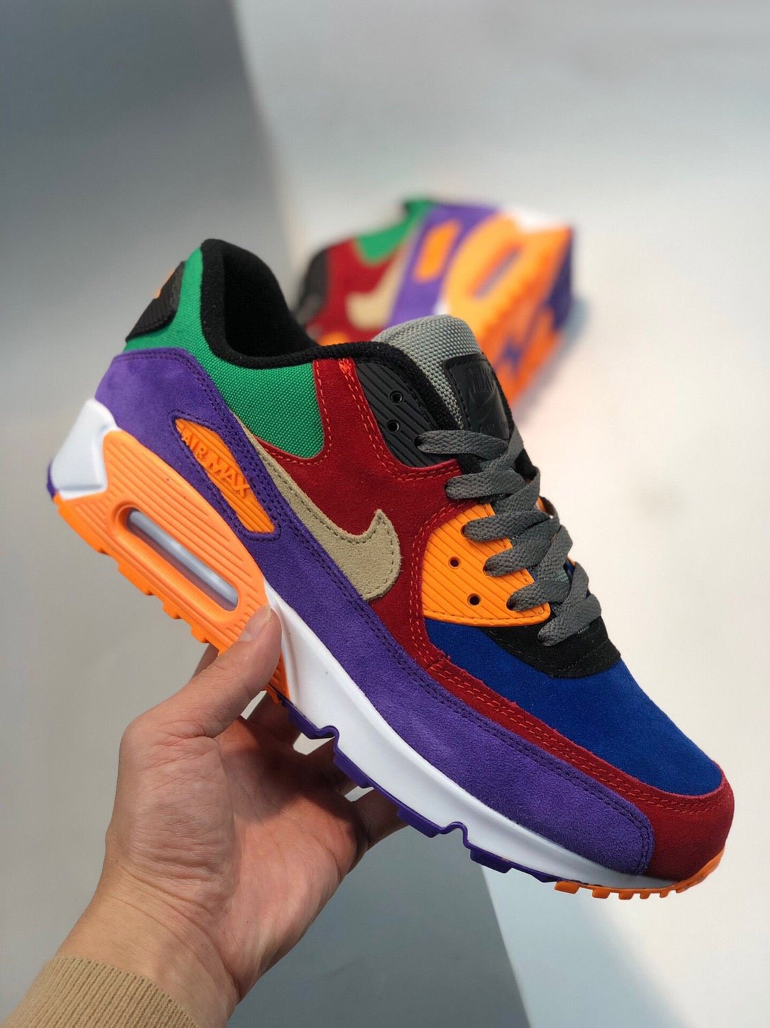 Nike Air Max 90 Viotech University RedPale Vanilla-Hyper Grape 5339713