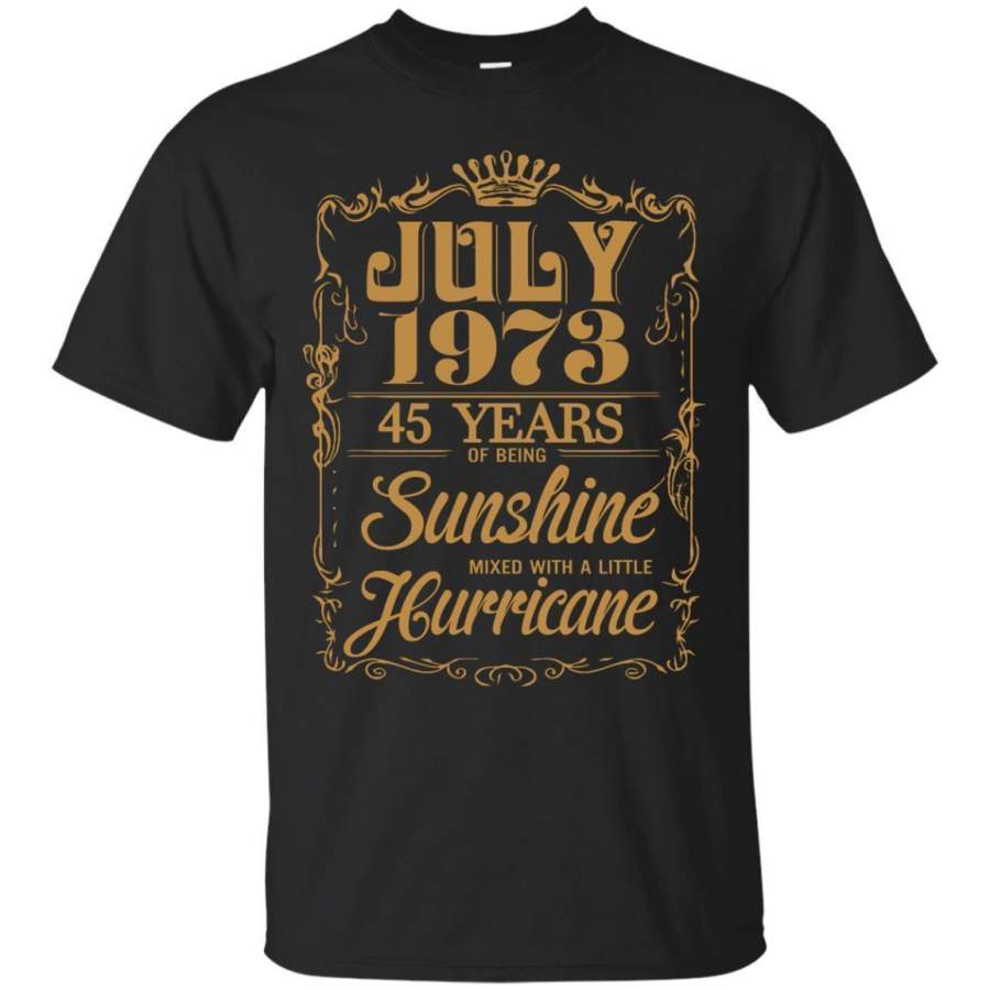 AGR July 1973  45 Years Of Being Sunshine  Hurricane Tshirt Jaq T-shirt