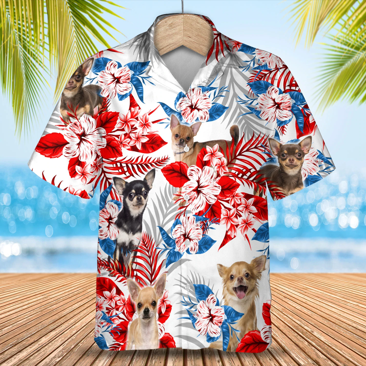 Chihuahua Hawaii Summer Aloha Men Hawaii Women Hawaii Shirt Ha19984