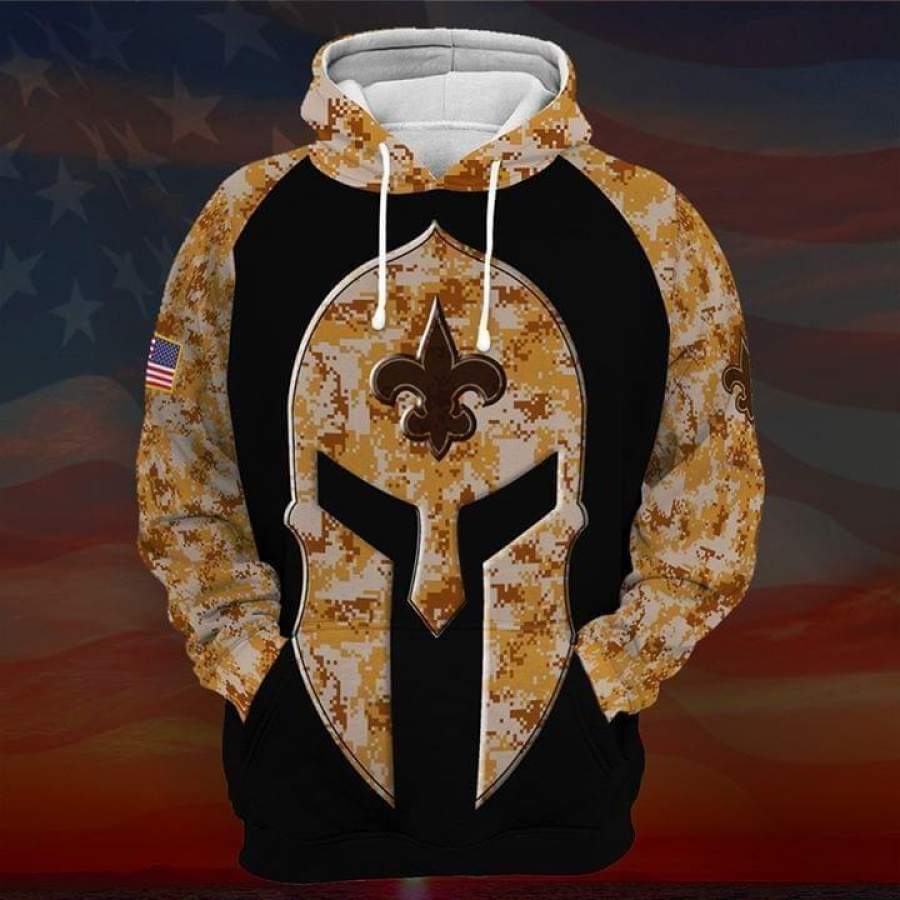 American Camouflage Knight New Orleans Saints Hoodie Unisex 3D All Over Print