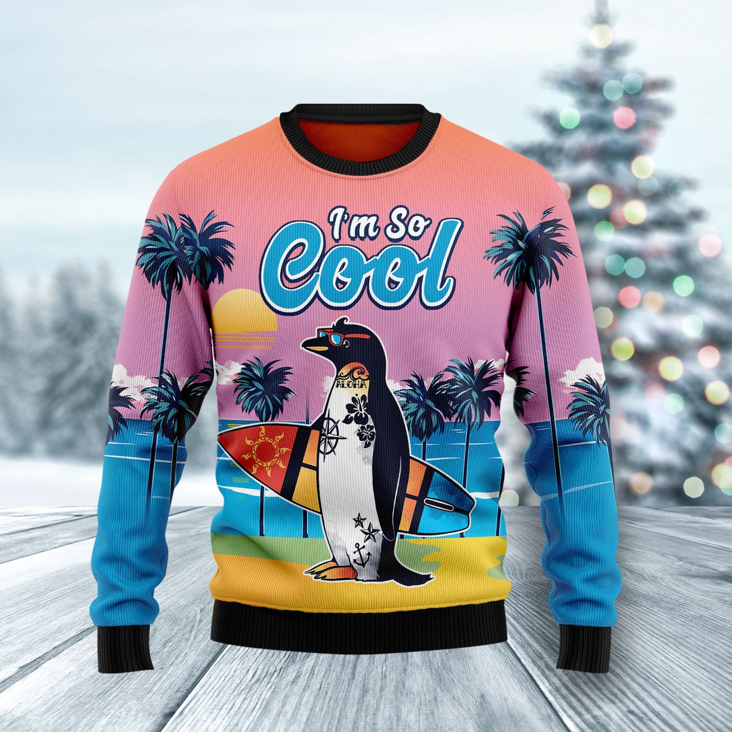 Penguin I’m So Cool HZ102702 Ugly Christmas Sweater