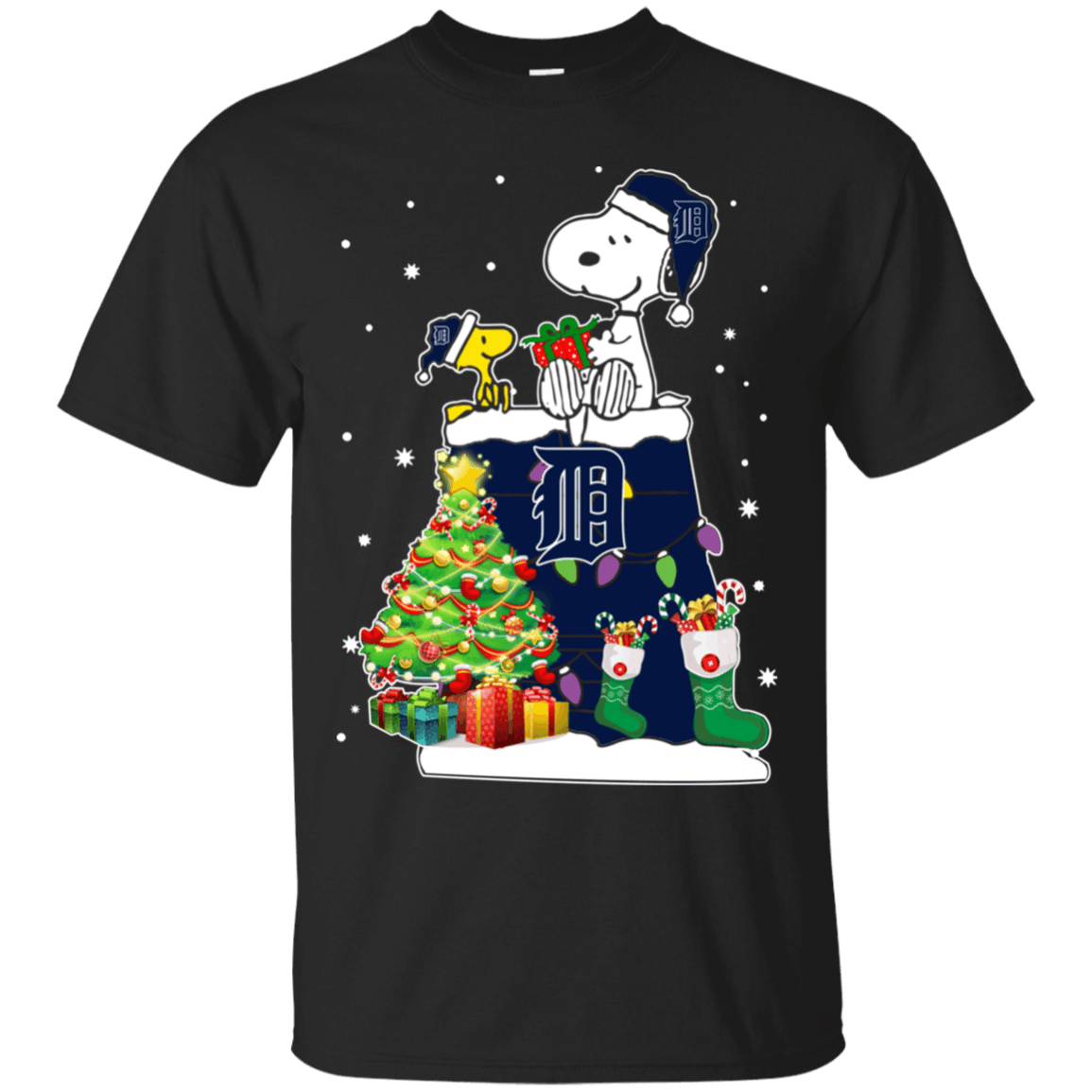 Discover Cool Detroit Tigers Snoopy & Woodstock Christmas Shirt Cotton Shirt