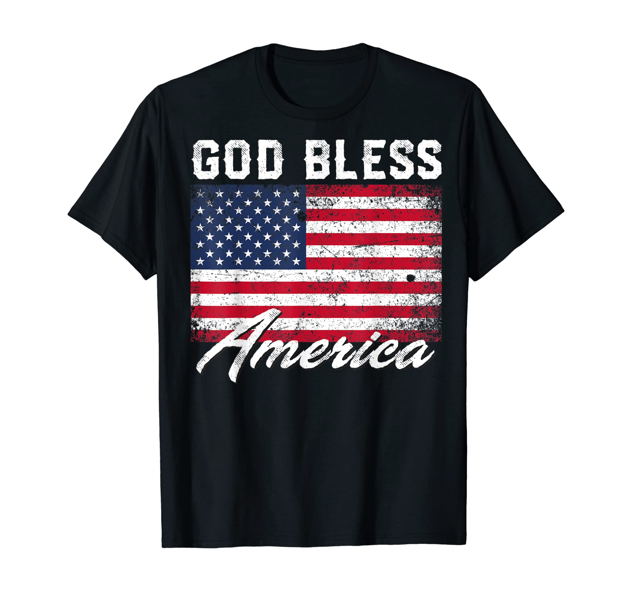 God Bless America USA Flag 4th of July Patriotic T-Shirt