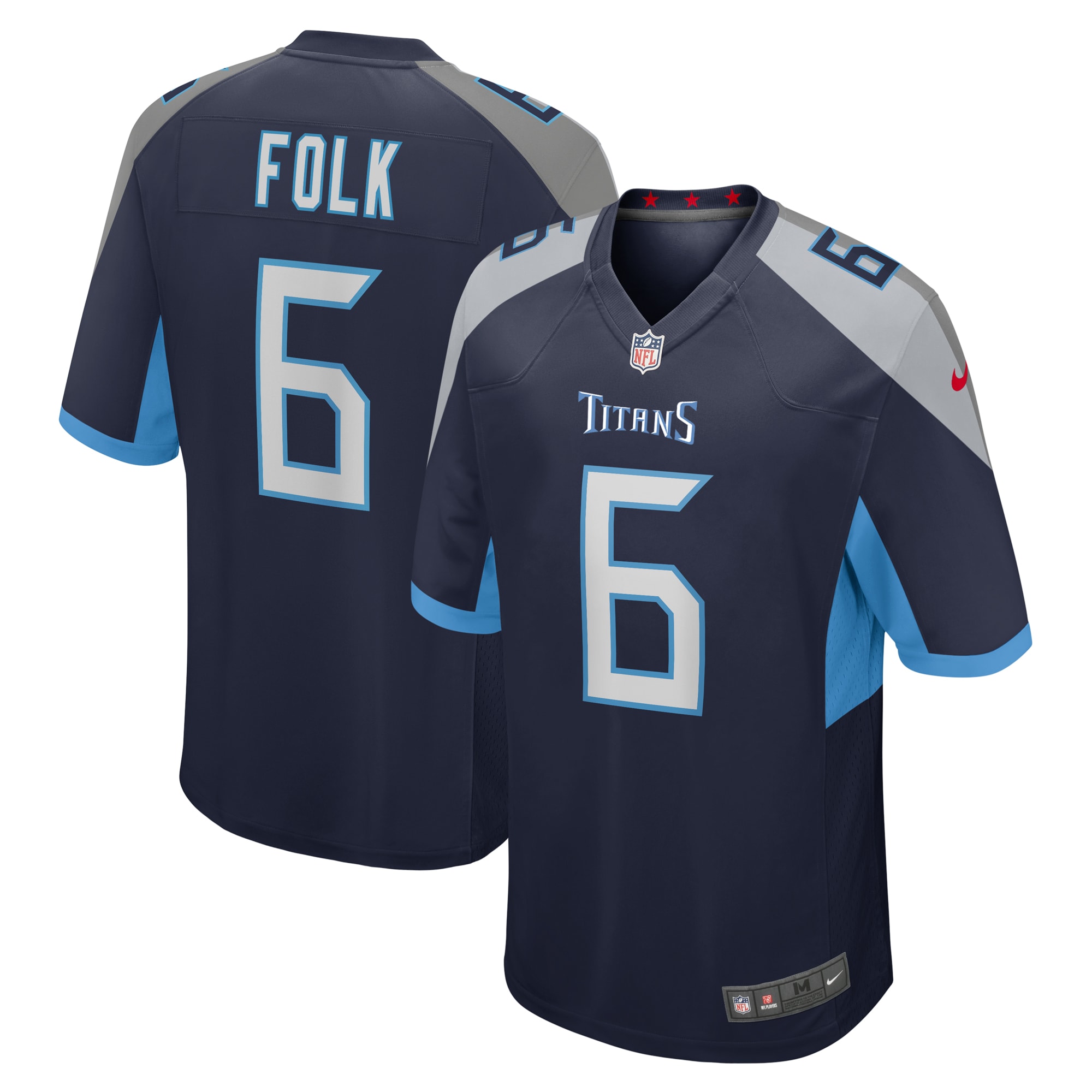 Nick Folk Tennessee Titans Team Game Jersey – Navy