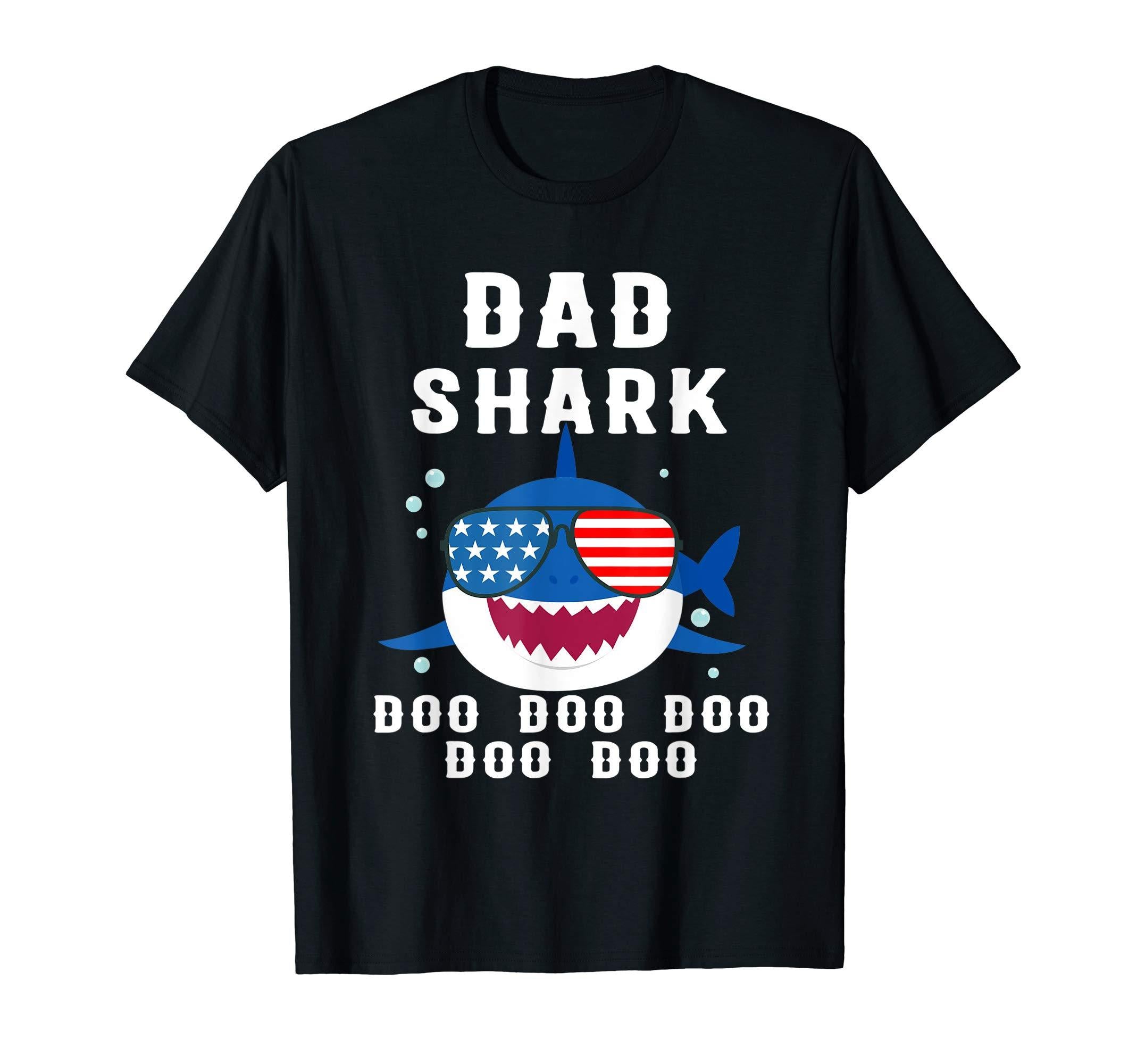 Dad Shark Doo Doo Funny Baby Mommy Kids Shirt T-Shirt