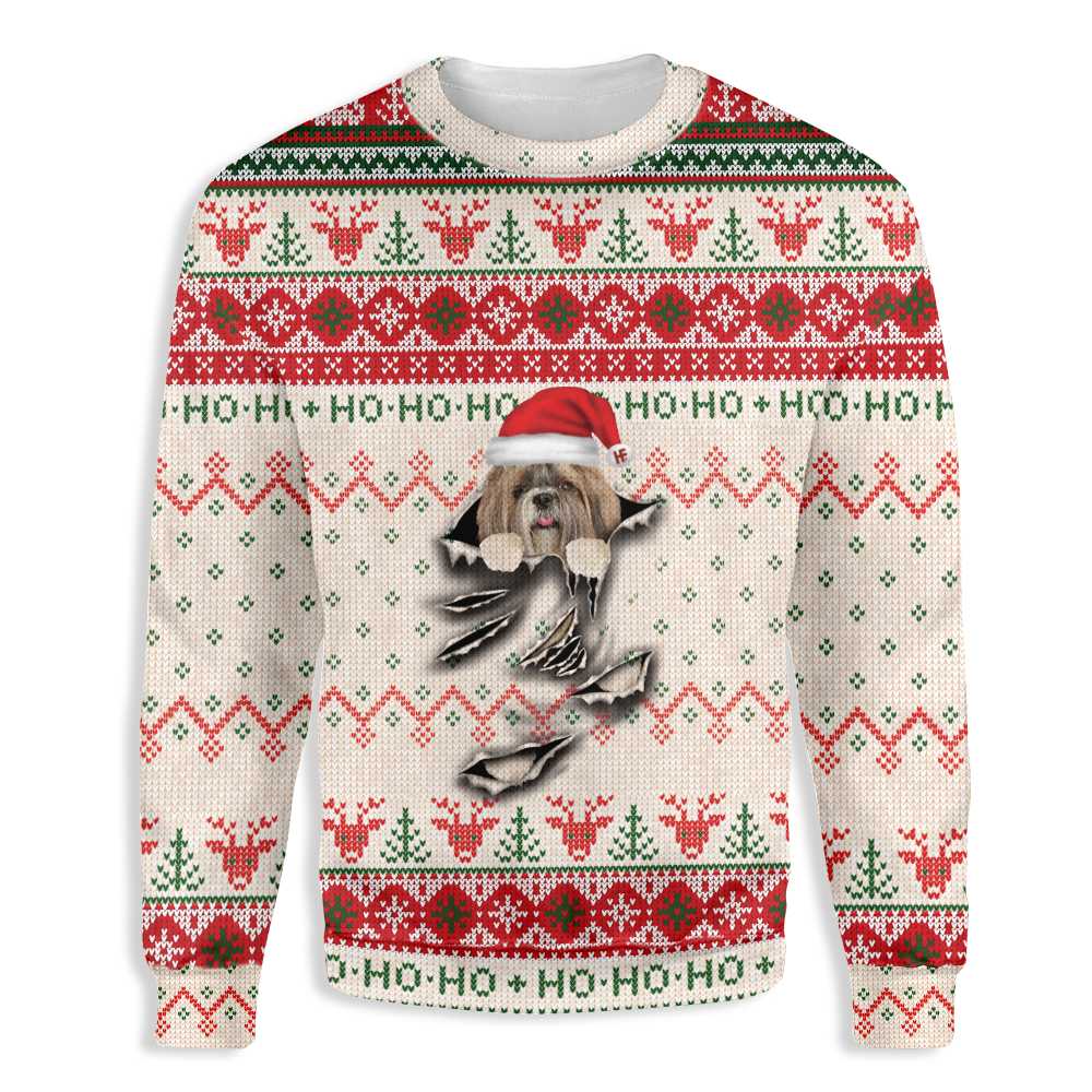 Ugly Christmas Shih Tzu Scratch Ez12 1510 All Over Print Sweatshirt