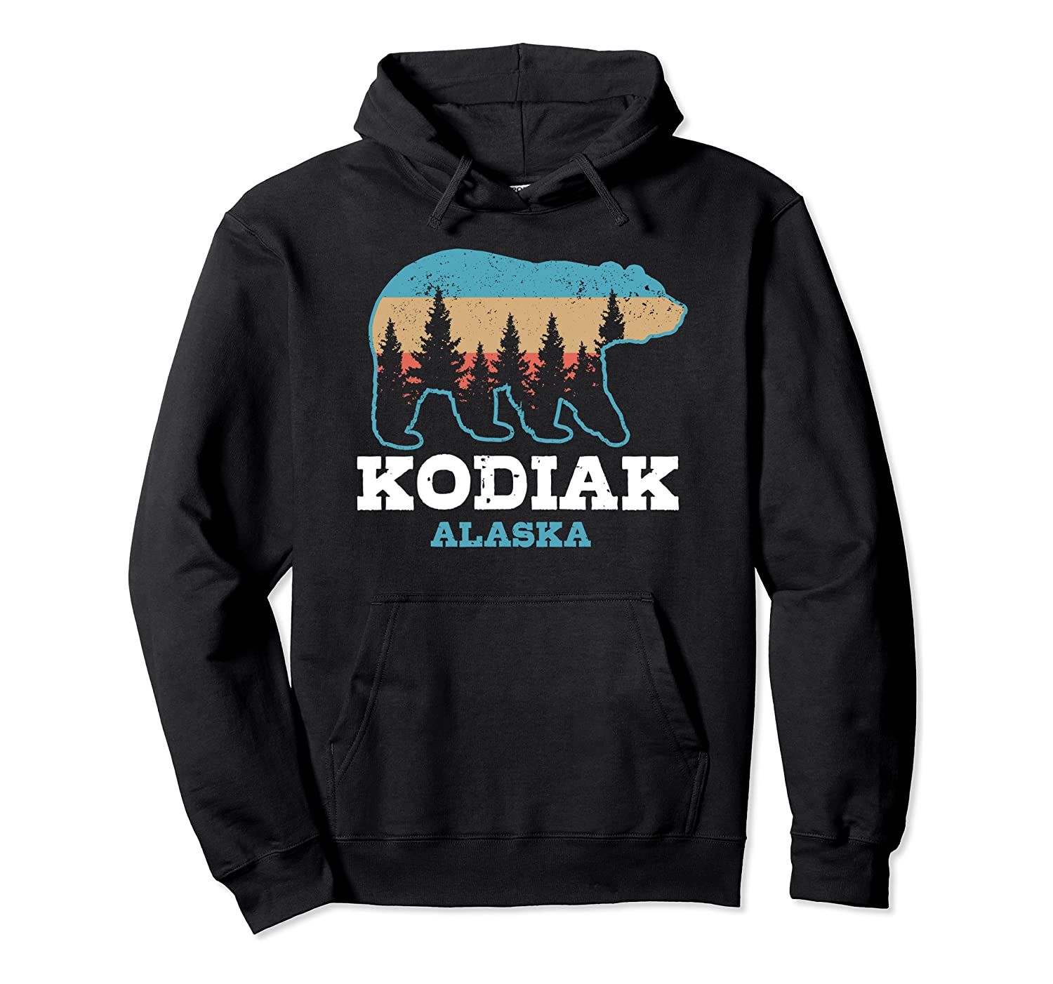 Kodiak Alaska Vtg Grizzly Bear Nature Souvenir Hoodie T-Shirt