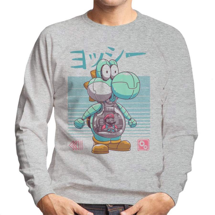 Super Mario Yoshi Bot Men’s Sweatshirt