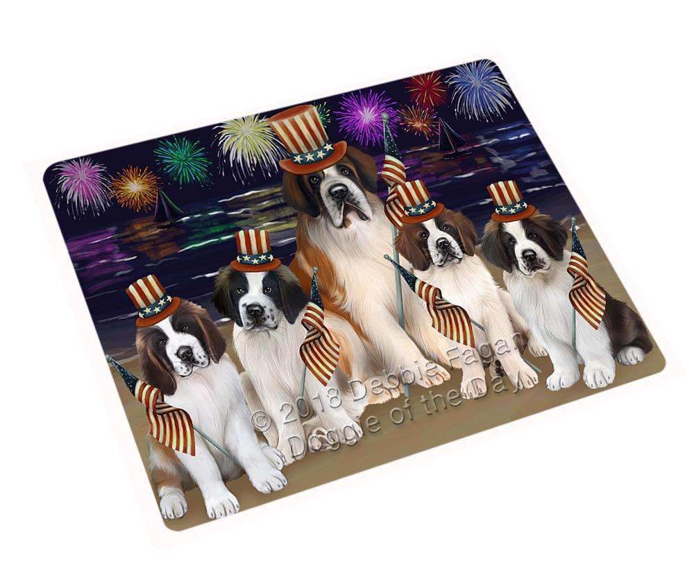 4Th Of July Independence Day Firework Saint Bernards Dog Blanket Blnkt62148