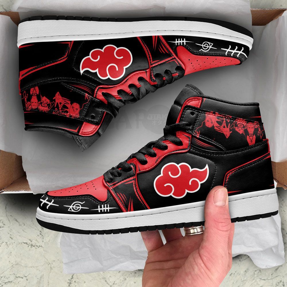 Akatsuki Team Shoes Naruto Anime JD 1 High Sneakers Sneakers Jordan Sneakers Sport Air Jordan High Sneakers Sport Sneakers