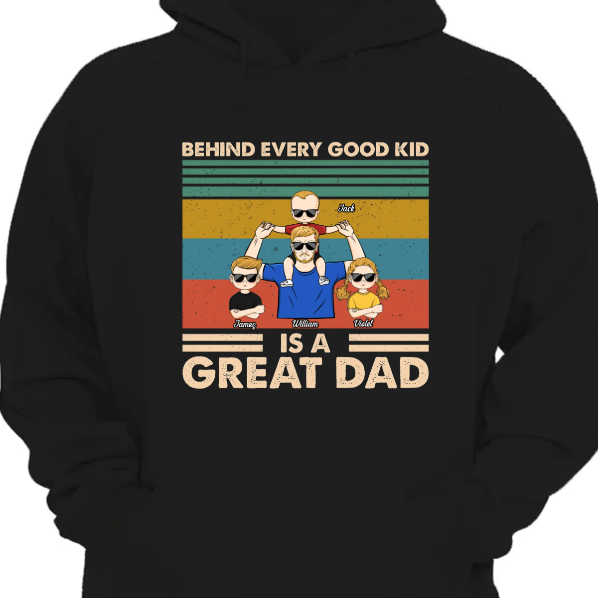 Behind Every Good Kid – Gift For Father – Personalized Custom Hoodie Sweatshirt