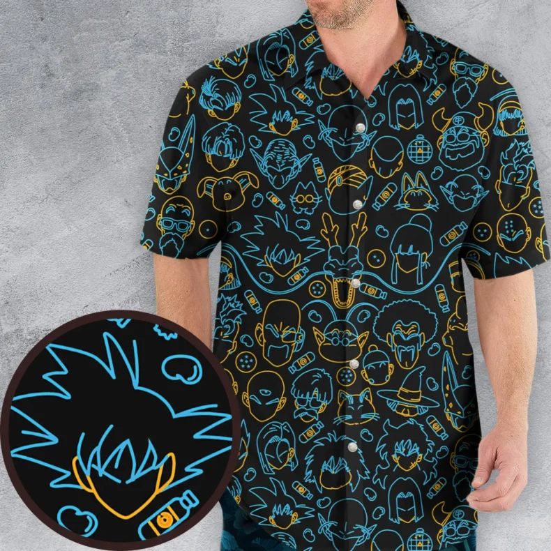 Make A Wish Dragon Ball Z Characters Pattern Hawaiian Shirt