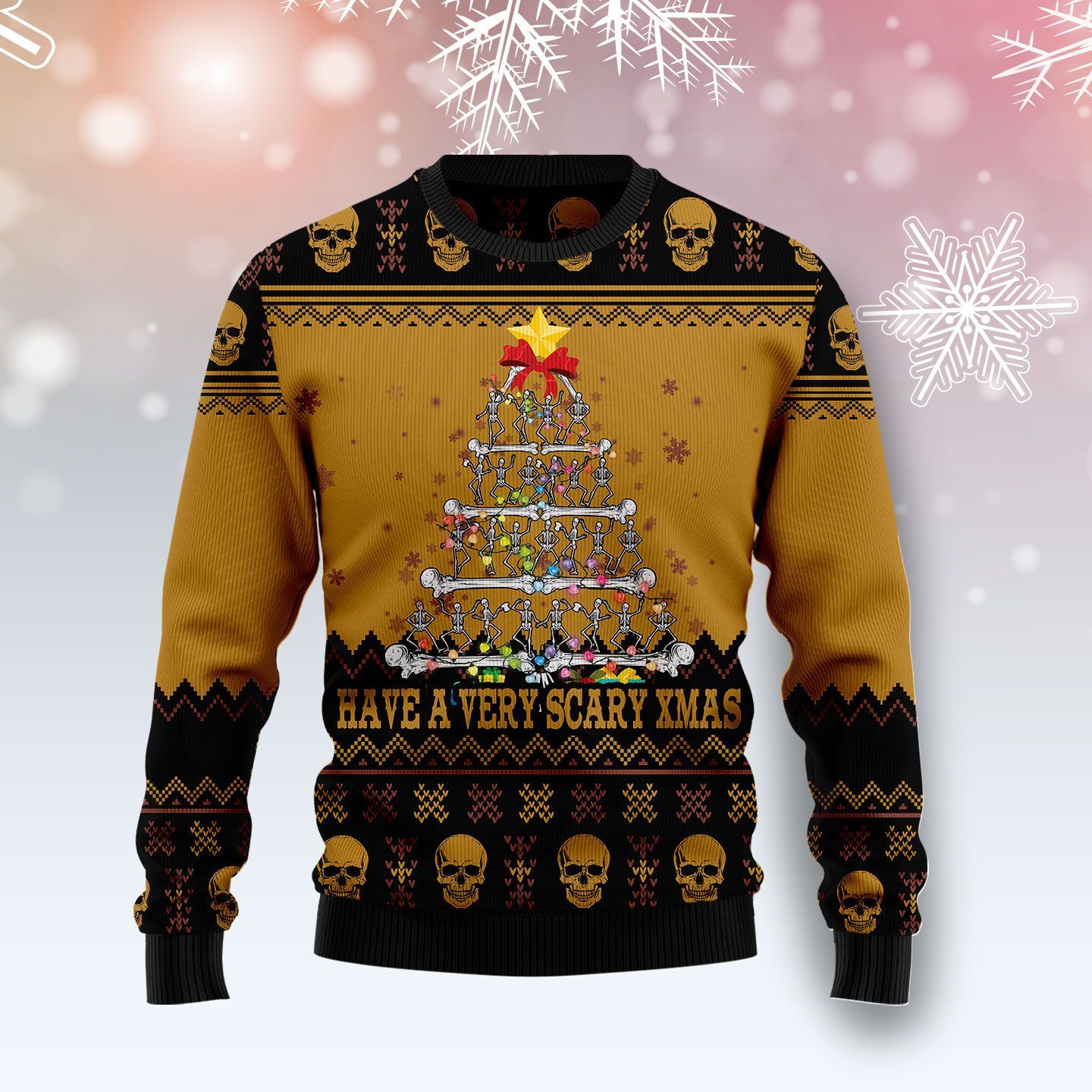 Skull Very Scary Xmas Ugly Christmas Sweater