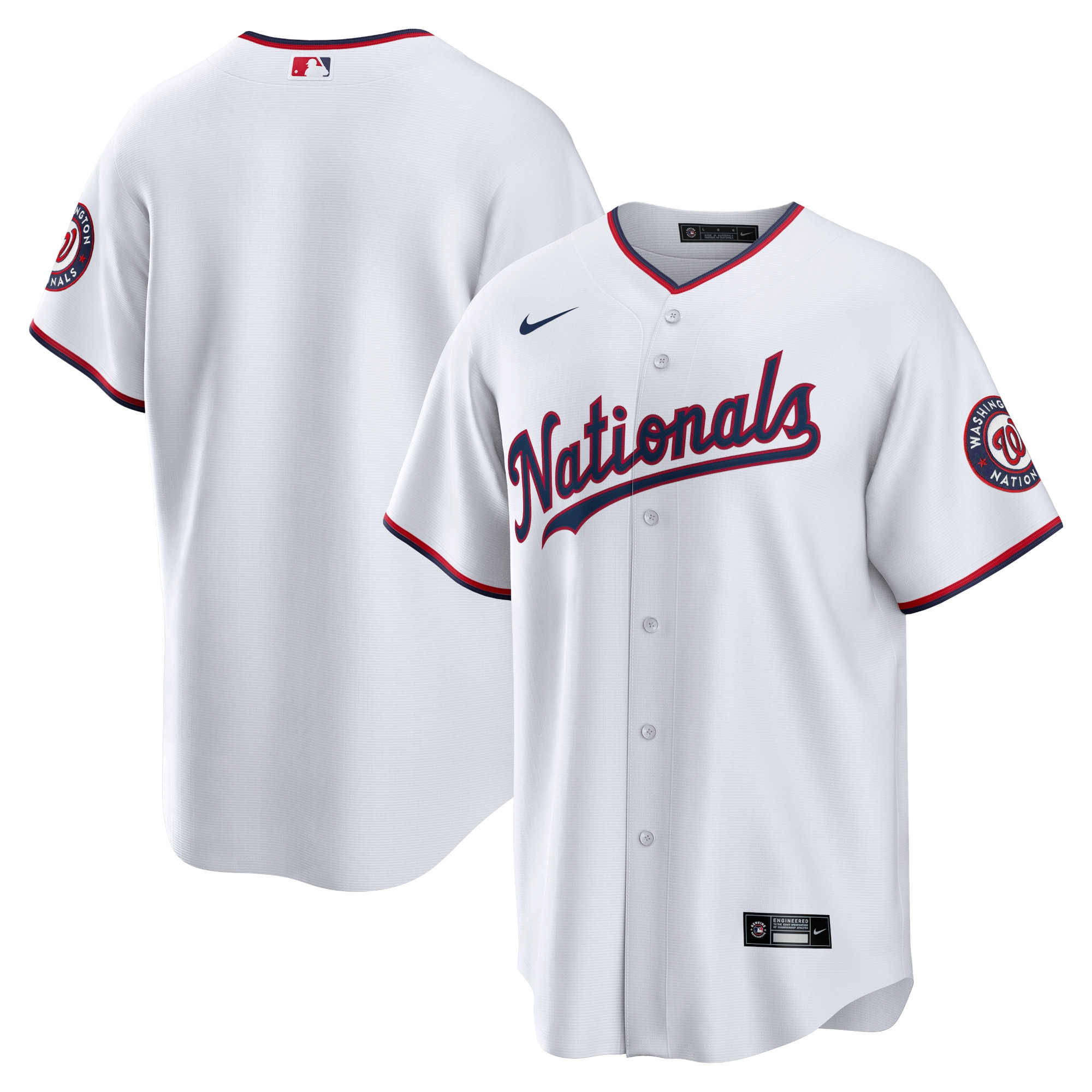 Washington Nationals Home Blank Replica Jersey – White