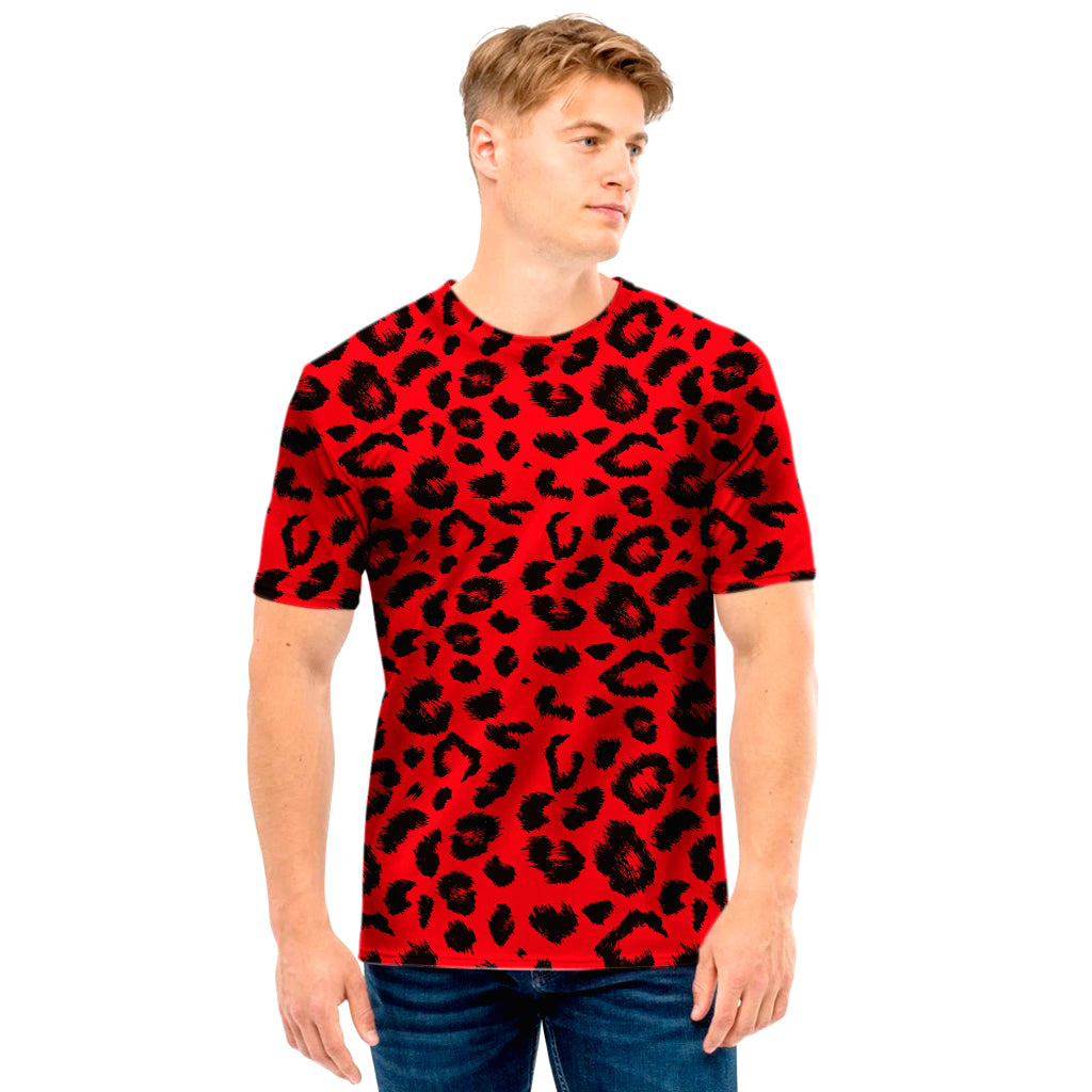 Red Leopard Print Men’S T-Shirt