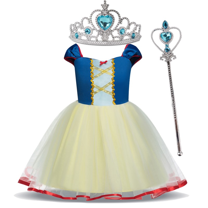 Toddler Baby 1st Birthday Party Dress Carnival Cosplay Kids Princess Costume Fancy Little Girls Snow White Disguise Clothes alx