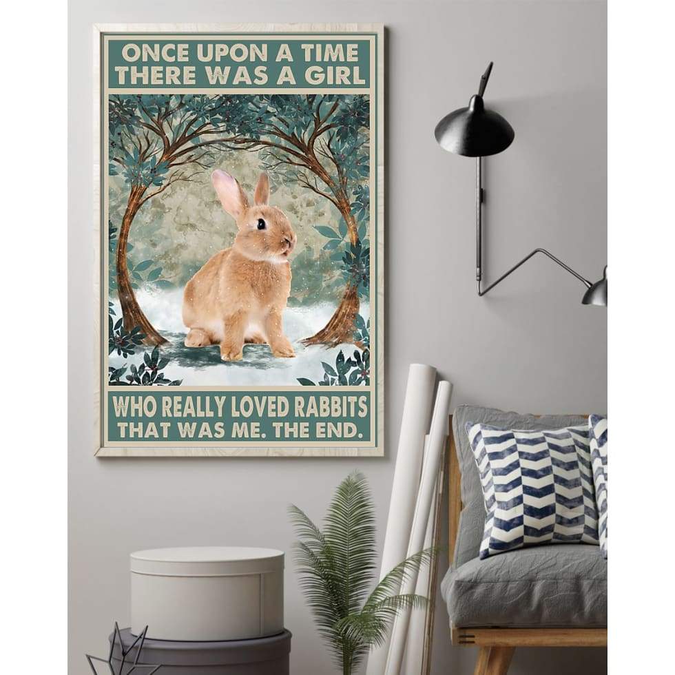 Dxtee Premium Poster – Rabbit Once Upon A Time Poster – Graphic Printed Poster Wall Art Decoration