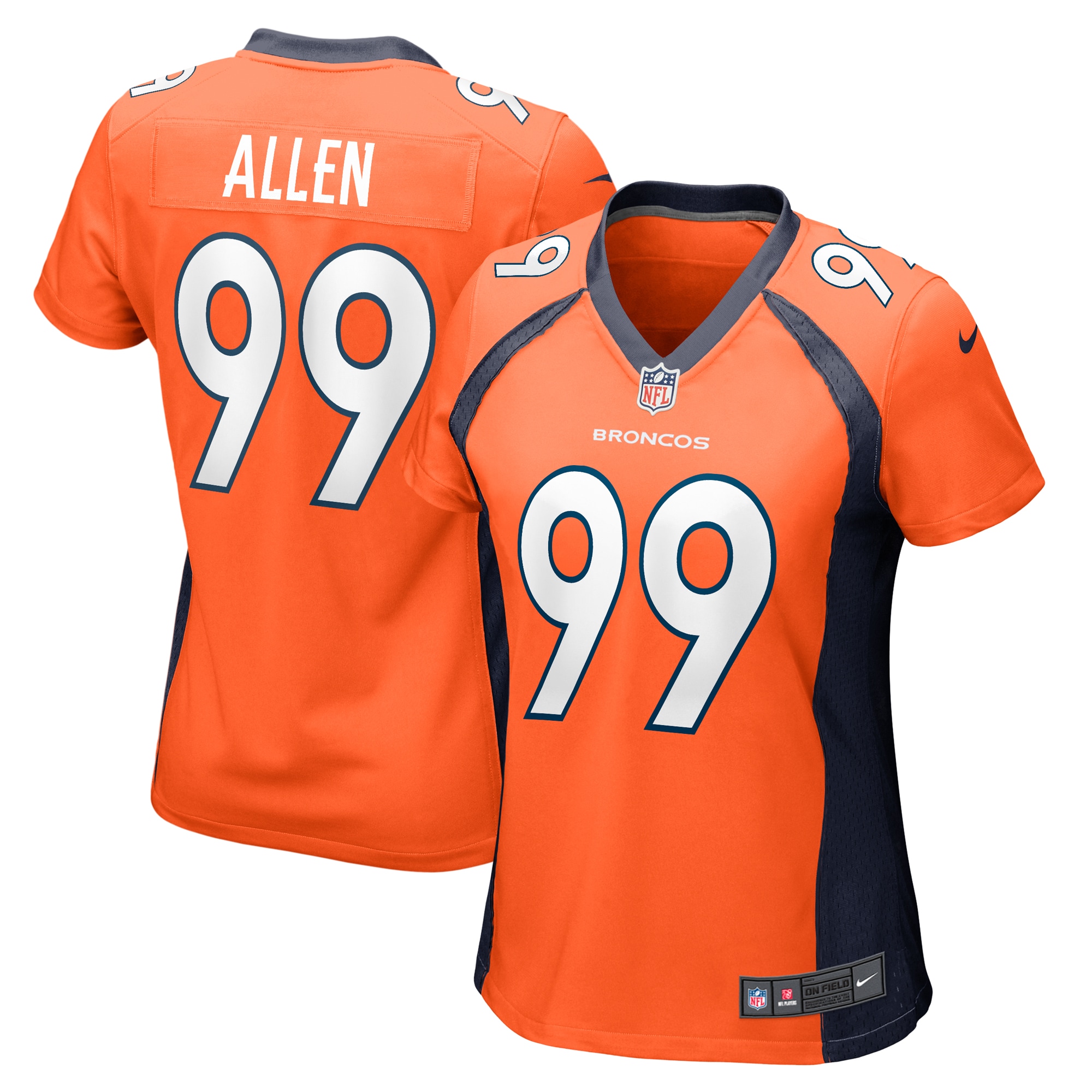 Women’s Denver Broncos Zach Allen Orange Game Player Jersey