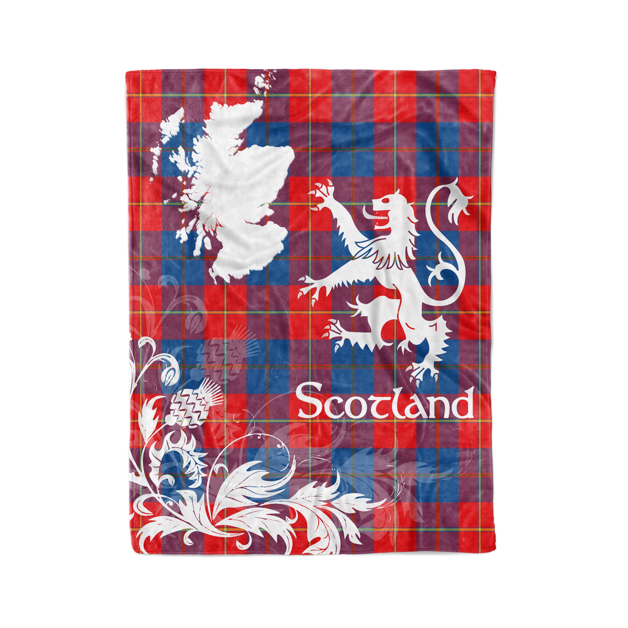 Tartan Plaid Fleece Blanket Tartan Blanket Thistle And Lion Scottish Clan Galloway Plaid Blanket