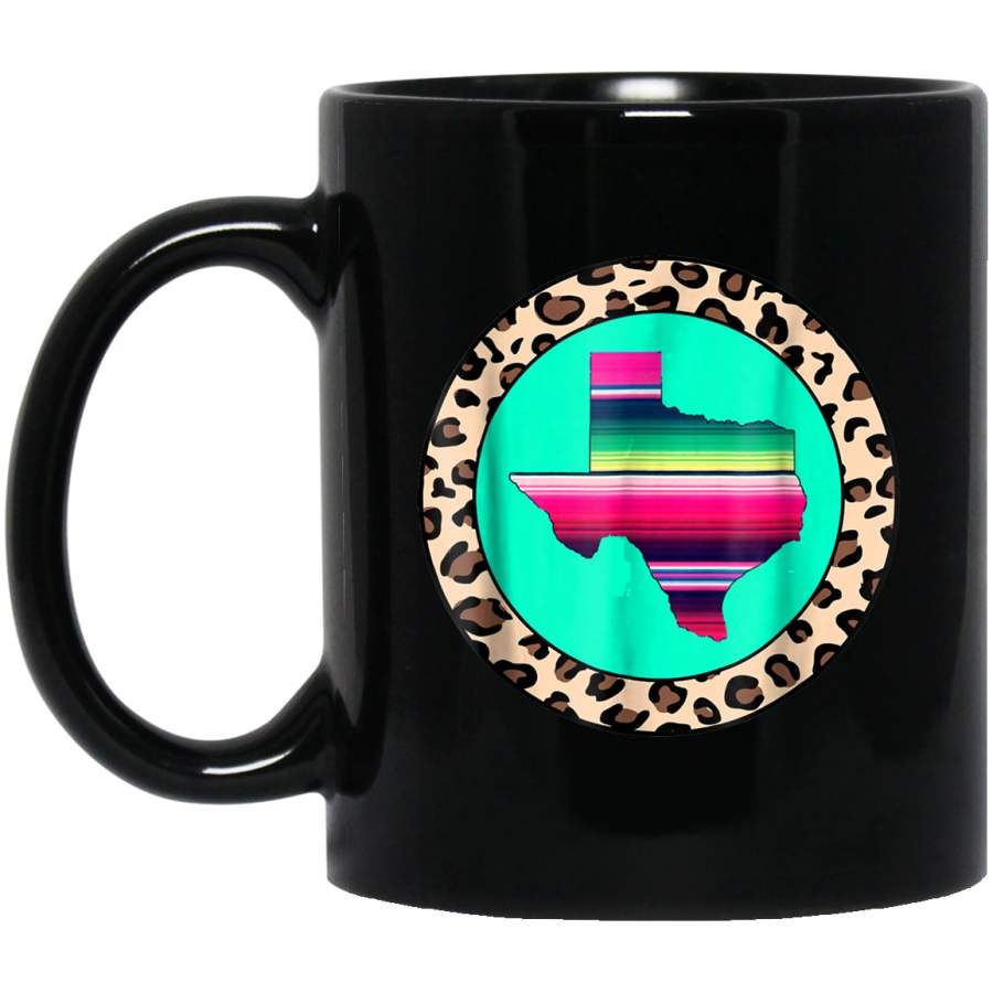 Texas Serape Leopard Print Pretty State Pride Coffee Mug