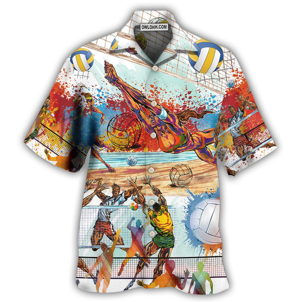 Volleyball Is My Therapy Mix Color – Hawaiian Shirt  – Owl Ohh