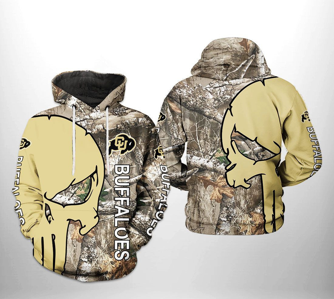 Colorado Buffaloes Ncaa Camo Veteran Hunting Hoodie & Zip Hoodie