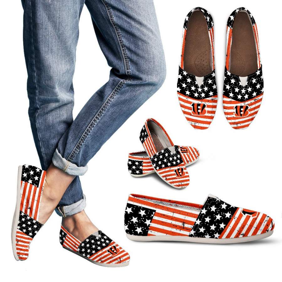 Star Stripers America Flag Cincinnati Bengals Women Casual Shoes