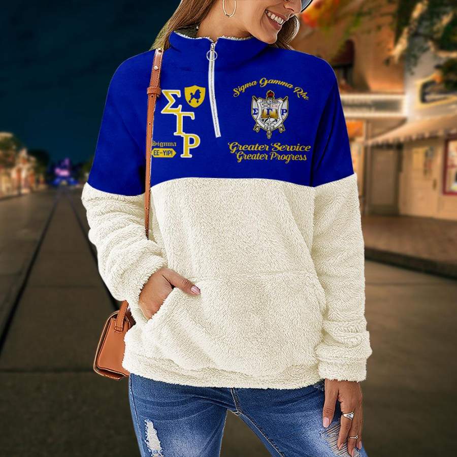 Sigma Gamma Rho fleece stand collar sweatshirt 1