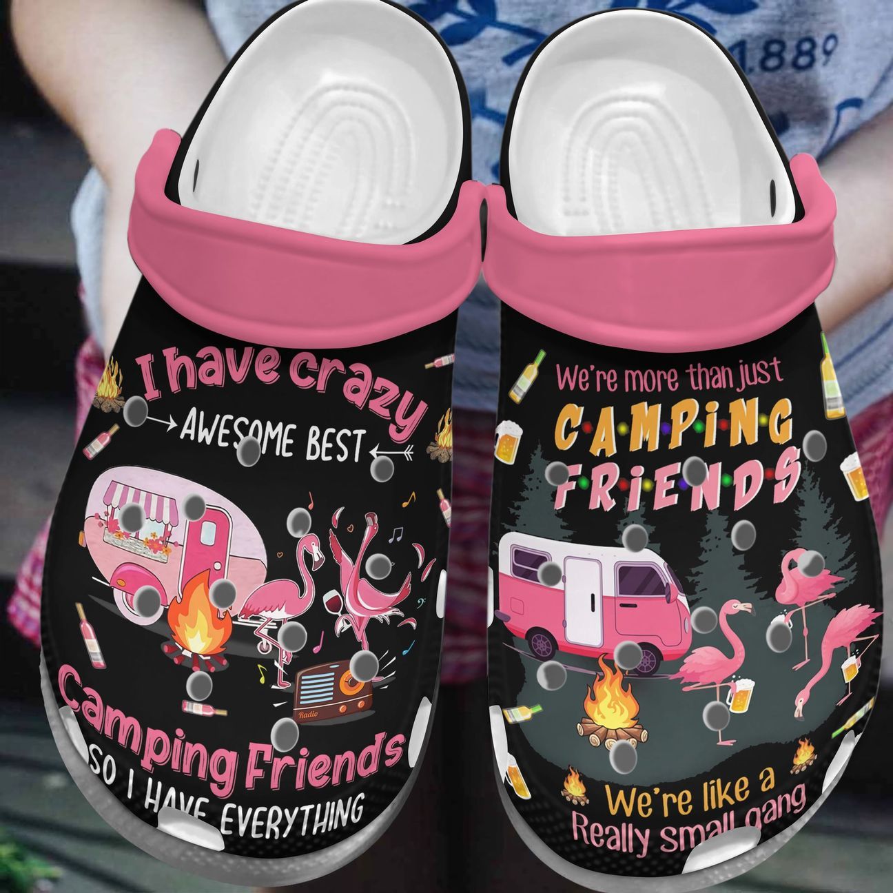 Camping Personalized Clog, Custom Name, Text, Color, Number Fashion Style For Women, Men, Kid, Print 3D Camping Friends