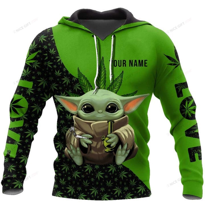 Grogu Cannabis Personalized Hoodie 3D 3Ho-D1M9