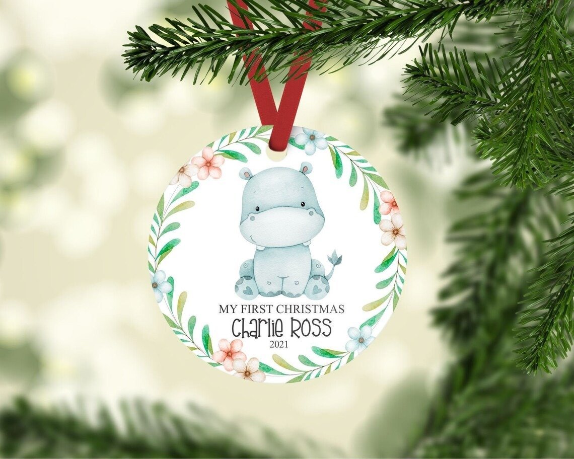 Baby’S First Christmas Ornament Baby Hippo Christmas Ornament Christmas Tree Decoration Christmas Home Decor