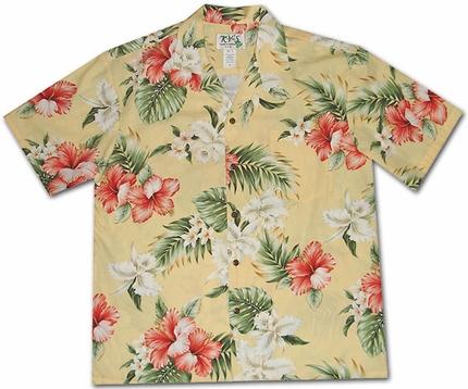 Enchantment Luau Yellow Hawaii Summer Shirt Ha61027