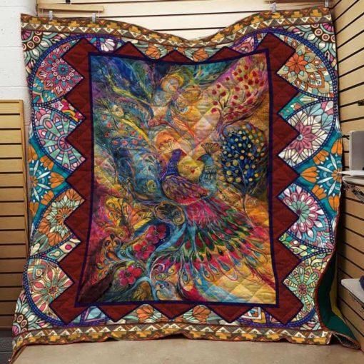 Hippie Peacock 3D Quilt Blanket HGM26