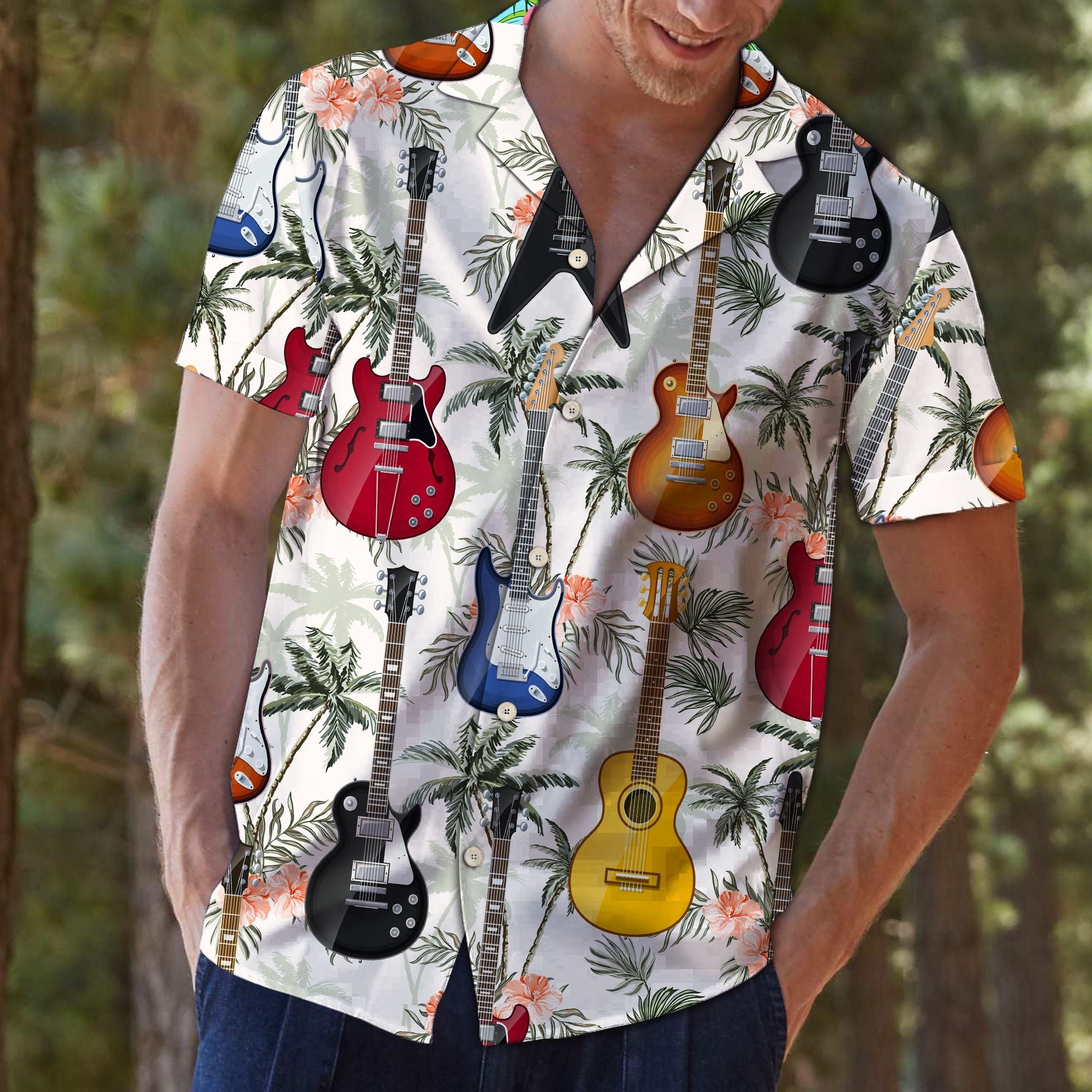 Guitar Tropical Vintage Hawaii Shirt For Hawaii Aloha Ha92361