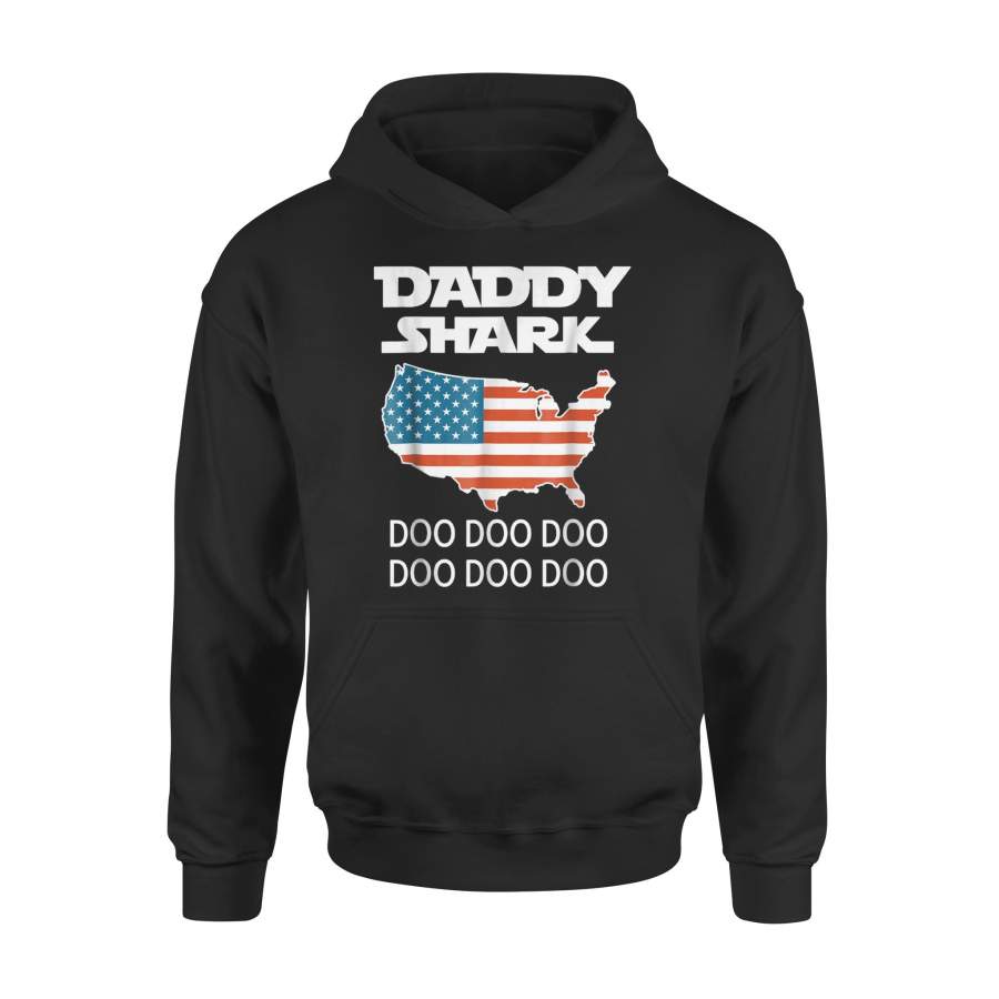 4Th July Daddy Shark American Flag Hoodie