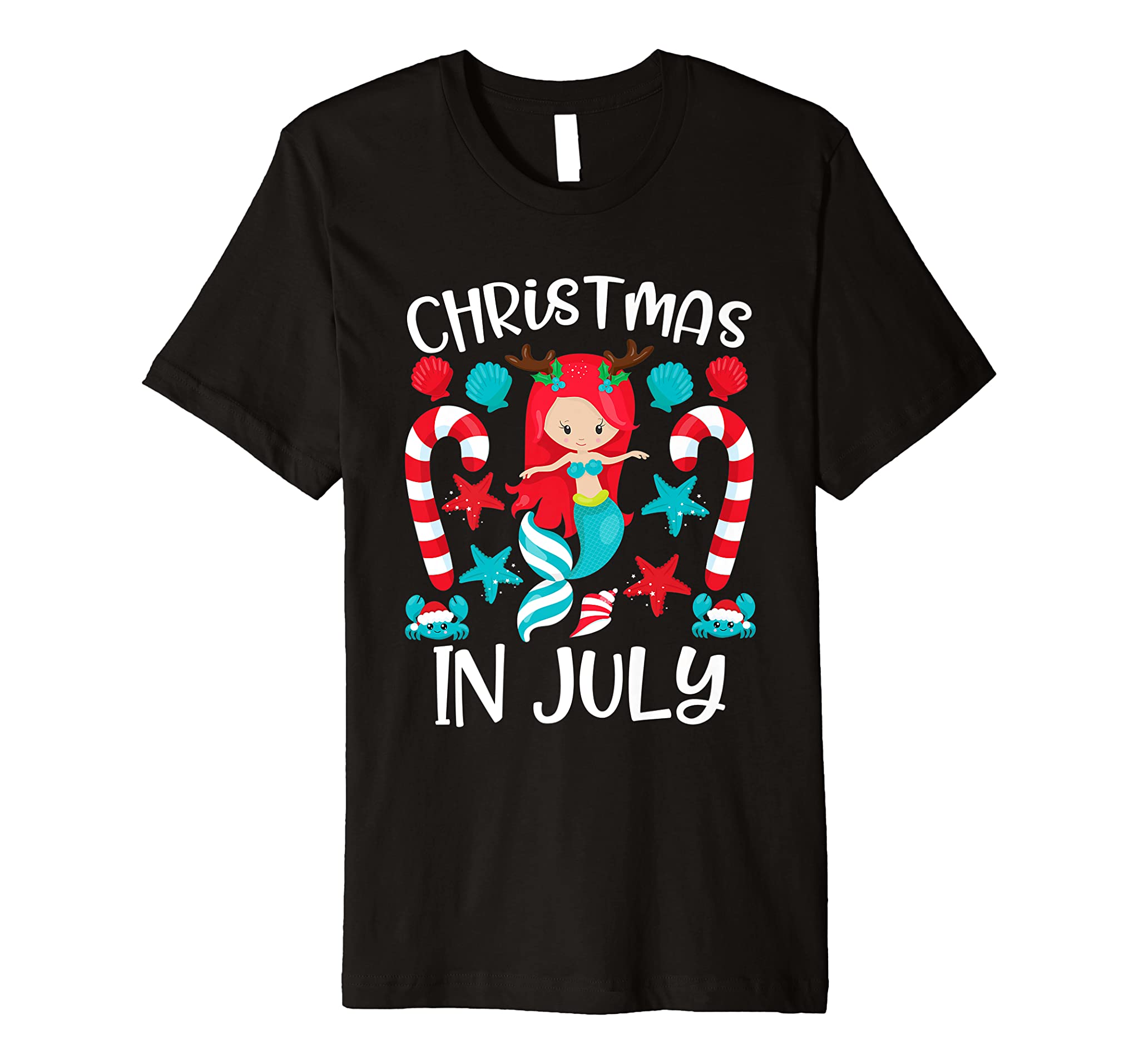 Christmas In July Cute Mermaid Summer Premium T-Shirt