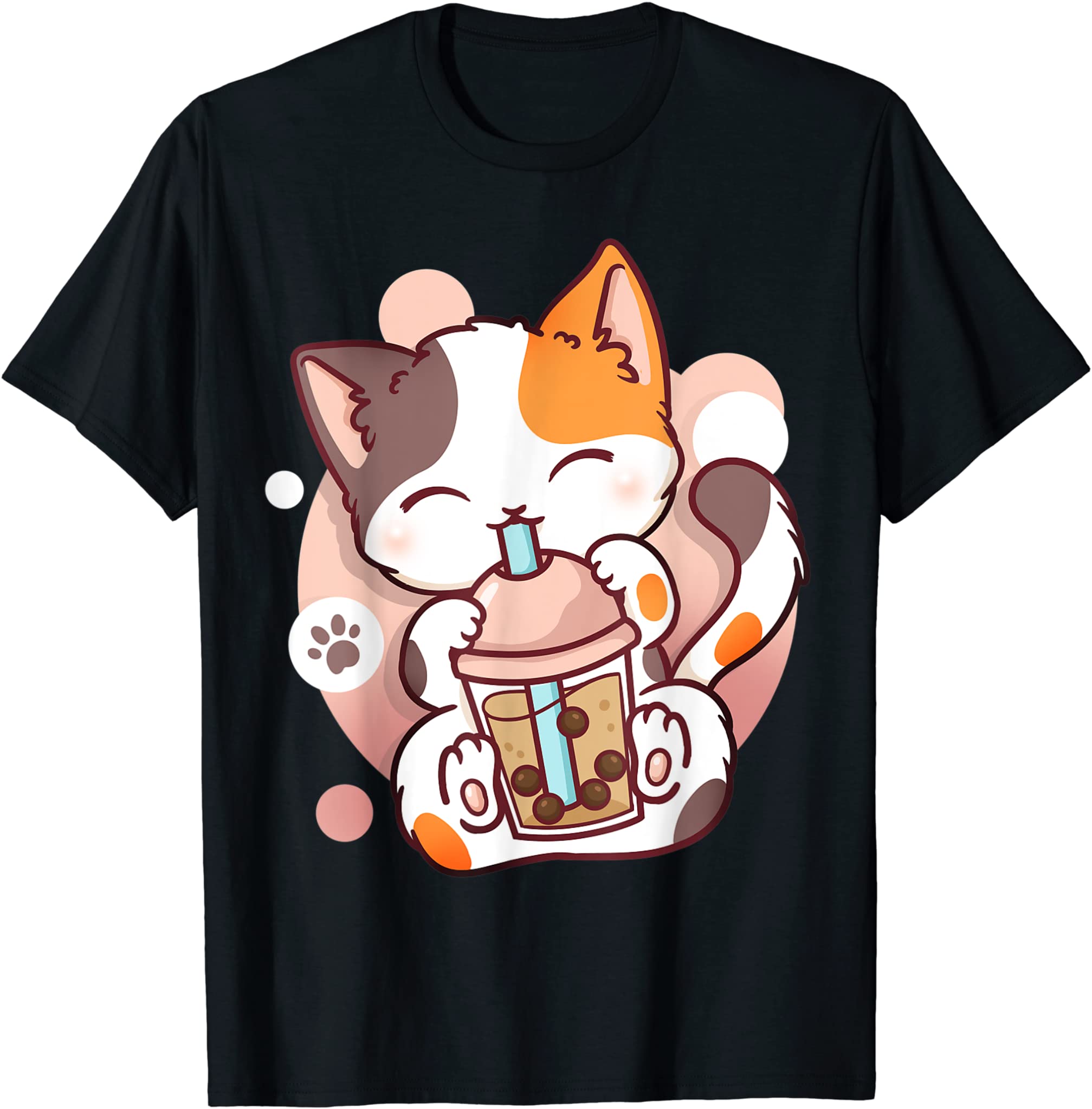 Cat Boba Tea Bubble Tea Anime Kawaii Neko T-Shirt