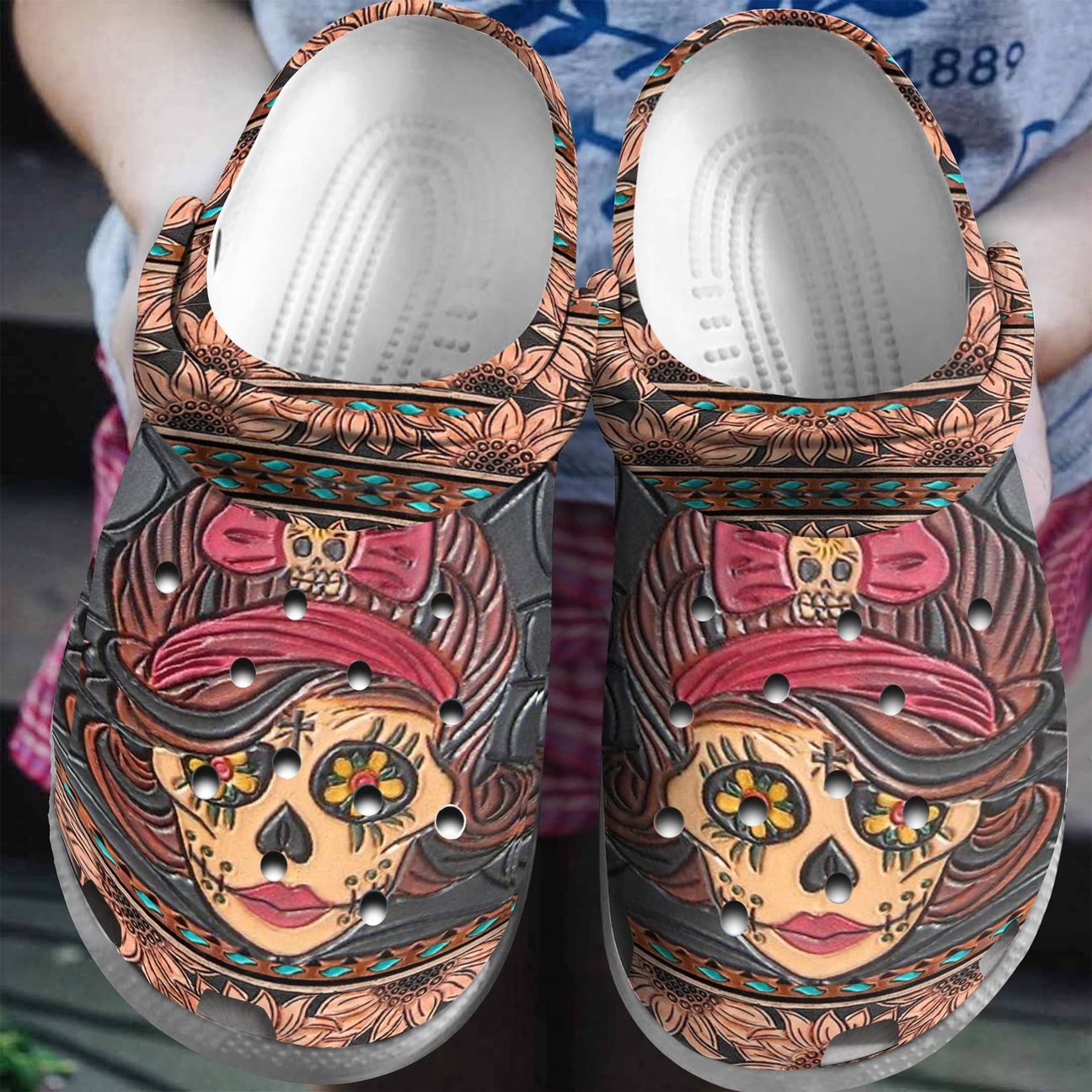 Skull Personalized Clog, Custom Name, Text, Color, Number Fashion Style For Women, Men, Kid, Print 3D Lady Skull