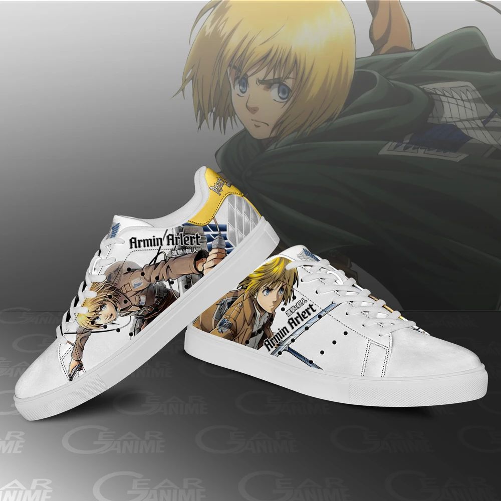 Armin Arlert Skate Sneakers Attack On Titan Anime Shoes Pn10 Unisex Men Women