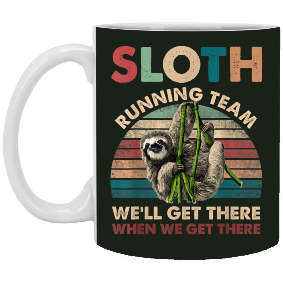 Vintage Sloth Running Team We’ll Get There Funny Sloth Mug