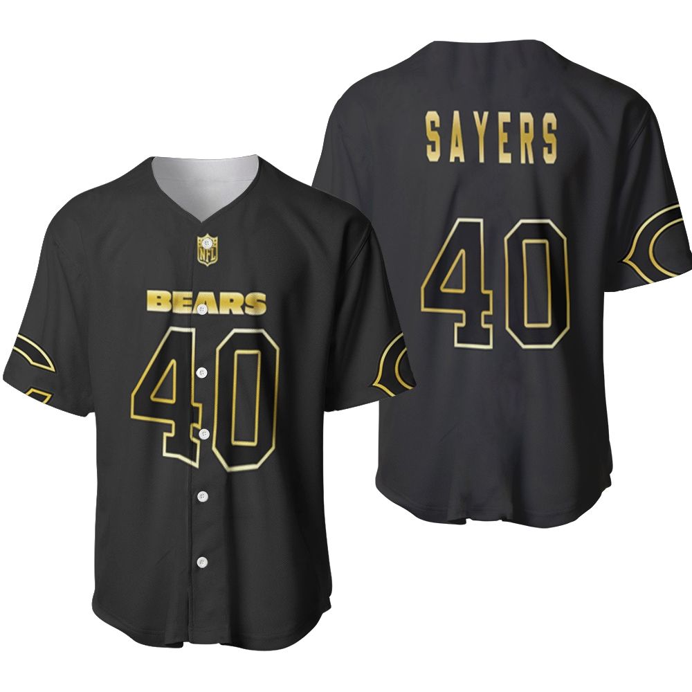 Chicago Bears Gale Sayers #40 Great Player NFL Black Golden Brandedition Vapor Limited Jersey Style Custom Gift For Bears Fans Baseball Jersey