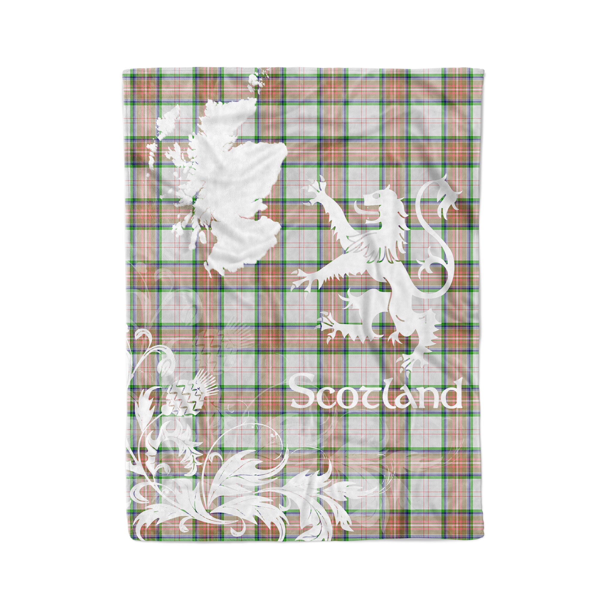 Tartan Plaid Fleece Blanket Tartan Blanket Thistle And Lion Scottish Clan Grant Of Auchnarrow Plaid Blanket