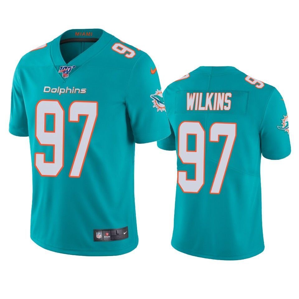 Dolphins Christian Wilkins Limited Jersey Aqua 100Th Season