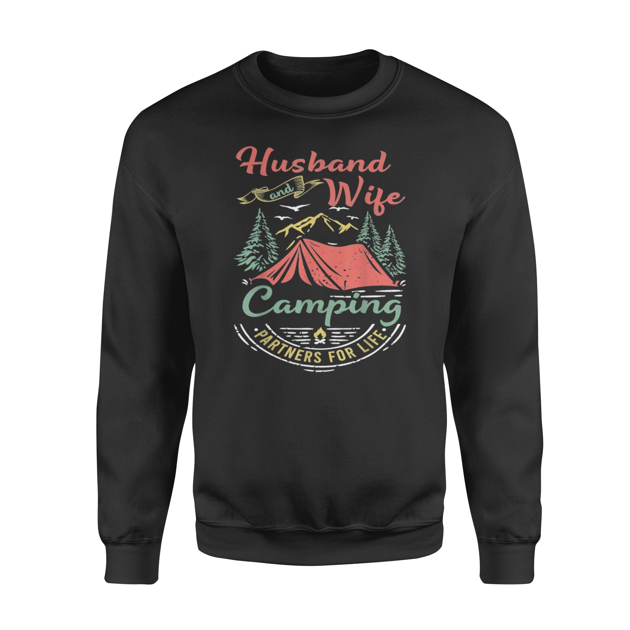 Husband and Wife Camping Partners for Life Camping Couple – Standard Crew Neck Sweatshirt
