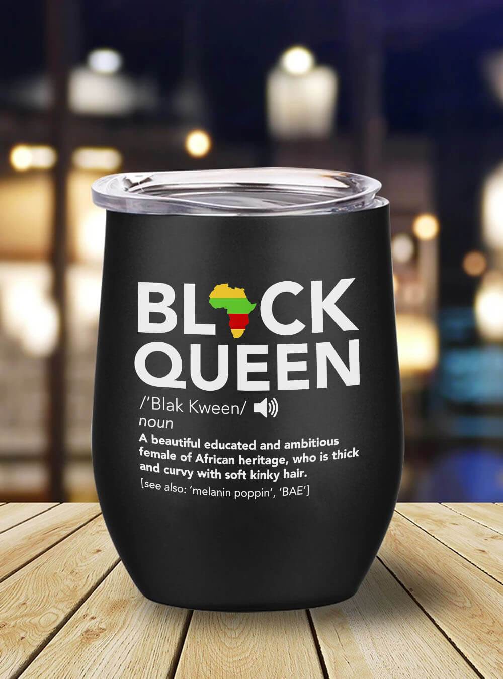 African Tumbler Black Queen Definition African Pride Melanin Educated Stainless Steel Wine Tumbler Mug Black History Gift Ideas Bps7129